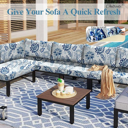 CALBODE 8pcs Floral Printed Stretchy Sofa Cushion Covers - Image 7
