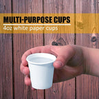 Smygoods White Disposable Paper Coffee Cups with Lids (4 OZ, 25 Count) For Hot Beverages, Tea, Espresso, Cocoa - To Go Drink Containers, Café & Office