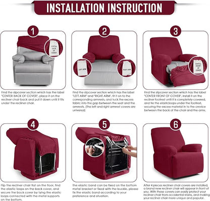 TAOCOCO Oversized Recliner Chair Covers, 1 Seater Streach Recliner Covers Soft - Image 6