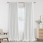 White 100% Blackout Linen Curtains 95 Inch Length 2 Panels Set by Guken