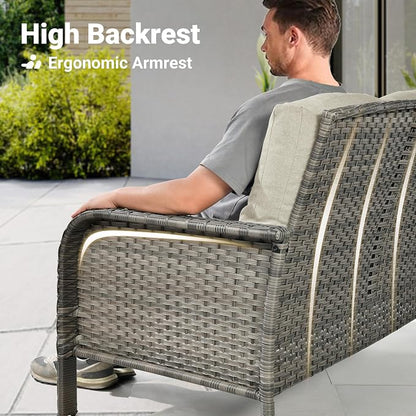 ovios 7-Piece Patio Furniture Set, Outdoor Wicker Sofa - Image 5