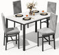 Recaceik Dining Table Set for 4, Modern 5 Piece Dining Table Set Faux Marble by Recaceik