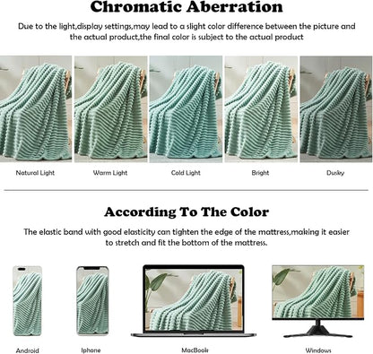 NEWCOSPLAY Fleece Ribbed Cozy Throw Blanket - Image 6