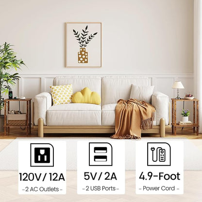 TUTOTAK End Table with Charging Station, Small Side Table with Outlets - Image 5