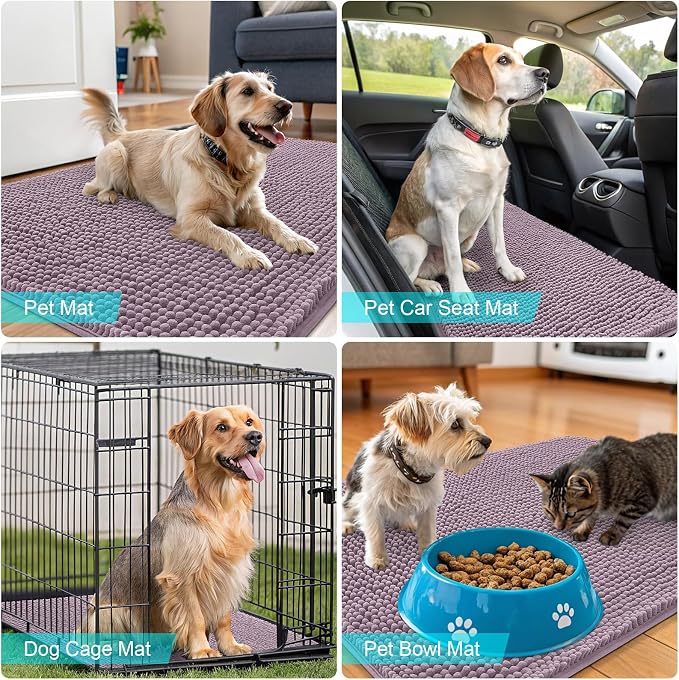 OLANLY Dog Door Mat for Muddy Paws 54x32, Super Absorbent Chenille Mud Mat | - Image 7