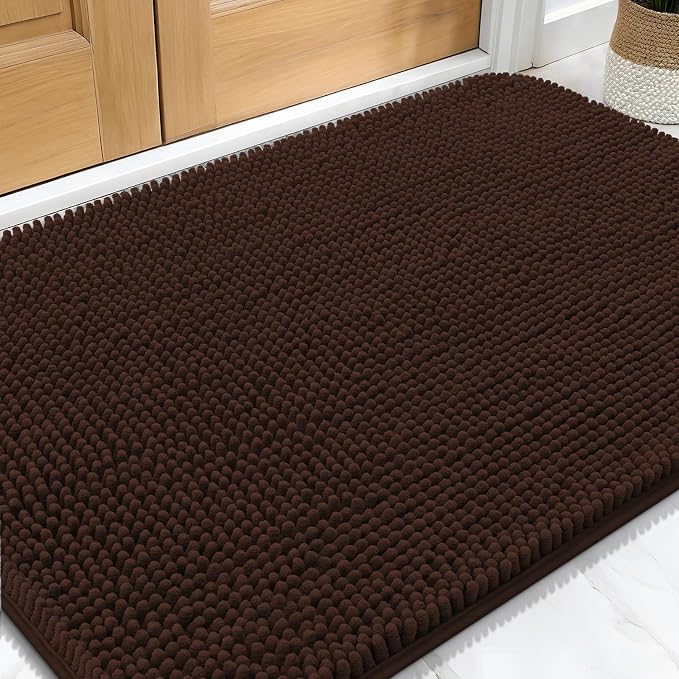 OLANLY Dog Door Mat for Muddy Paws 34x21, Super Absorbent Chenille Mud Mat | by OLANLY