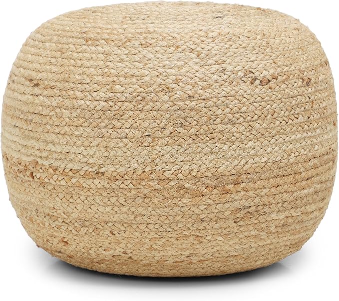 · REDEARTH · Jute Circular Jute Pouf Ottoman by REDEARTH