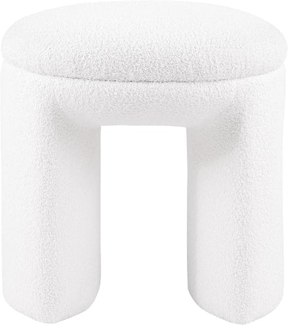 Furniture of America Rami Modern 18-inch Solid Wood Upholstered Ottoman - Image 3