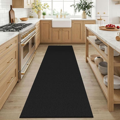 KOZYFLY Black 3x6 Washable Runner Rug, Non Slip Wide Runners - Image 2