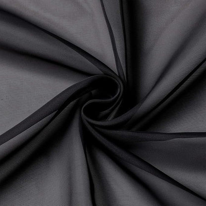 Black Sheer Curtains 84 Inches Long 2 Panels Set - Image 9