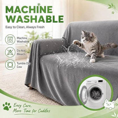 LOllON Velvet Couch Cover for Cats Dogs Kids - Image 6