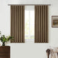 Dutch Cocoa Pleated Black Out Linen 45 Inch Curtains by Twodrapes