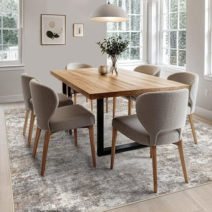 UERMEI Square Area Rugs : Washable 8x8 Neutral Modern Abstract Carpet - Image 8