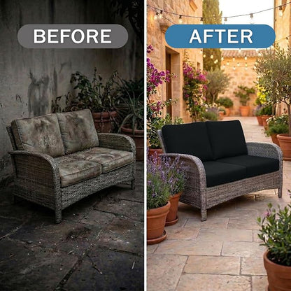 Waterproof Outdoor Cushion Covers, Stretch Patio Slipcovers | UV Resistant - Image 4