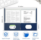 Zzrywuty File Folders with Pockets Letter Size, 50-Pack Paper Folders with Card Slot, Two Pocket Folders for School Students, Businessmen, Home and Office Workers（Old Blue）