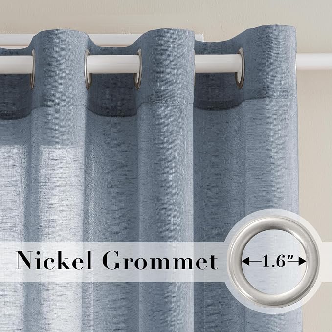 H.VERSAILTEX Linen Curtains Flax Linen Blended Curtain Panels - Image 2