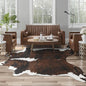 Faux Cowhide Rug, Animal Cow Hide Rug, 4.6 x 5.2 Ft Black and Brown | Premium by AROGANAREARUG