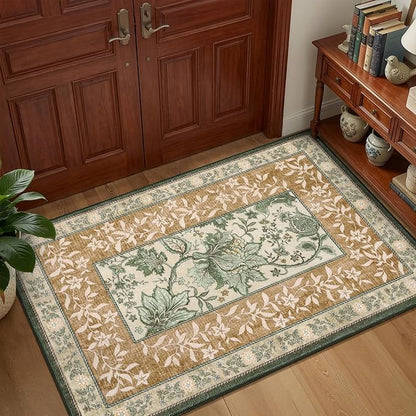 GarveeHome Terracotta Olive Sage Green Area Rugs 9x12 Living Room, Botanical - Image 5