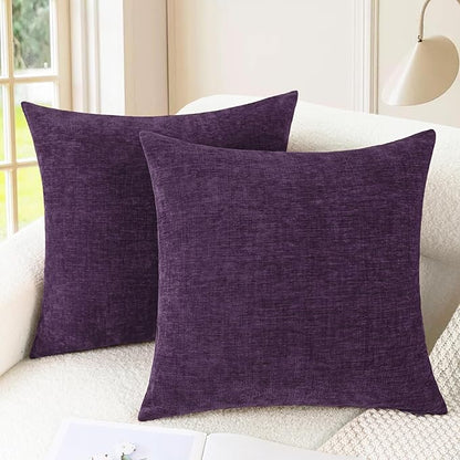 CaliTime Decorative Couch Throw Pillow Covers 18 X 18 Inches Plum Purple | Pack by CaliTime