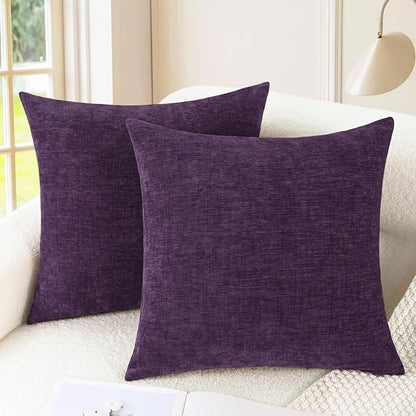 CaliTime Decorative Couch Throw Pillow Covers 26 X 26 Inches Plum Purple | Pack by CaliTime