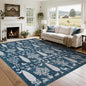 Washable Rugs 8x10 Area Rug for Living Room, Dining Room- Tree Blue | Ultra by Srugn