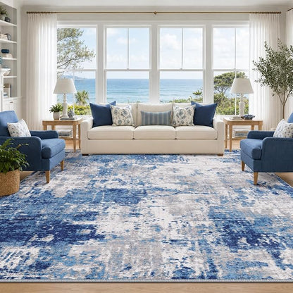RELEANY Washable 10'x14' Abstract Area Rug - Image 8