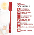 Silicone Jar Spatula | 600F Heat Resistant Non-Stick Rubber Scraper | Perfect for Jars, Smoothies, Blenders | One Piece Utensils | Durable Kitchen Cookware (UpGood Professional Spatulas, Red)