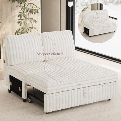 Belffin Corduroy Sleeper Sofa - Image 3