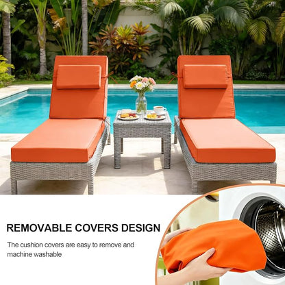 Chaise Lounge Cushions Outdoor 80x26x6 Inch, Fade Resistant 6'' Thicken Outdoor - Image 8