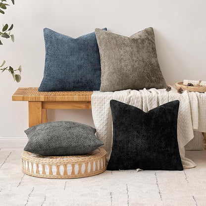 MIULEE Decorative Couch Throw Pillow Covers 20x20 Inch Navy Blue 2 Pack | - Image 4
