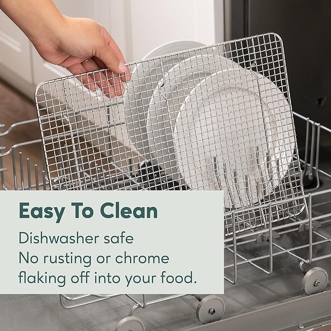 Ultra Cuisine Heavy Duty 100% Stainless Steel Cooling Rack for Cooking and Baking - Baking Rack & Wire Cooling Rack - Fits Half Sheet and Quarter Sheet Pans - 11.5''x16.5'' & 8.5''x12''
