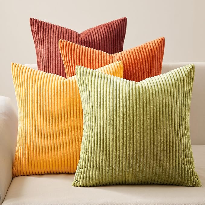 Topfinel Fall Burnt Orange Decorative Throw Pillows Covers 18x18 Inch Set of 4 by Topfinel