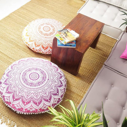Mandala Floor Pillow Cover Meditation Cushion Seating Throw Hippie Round - Image 3