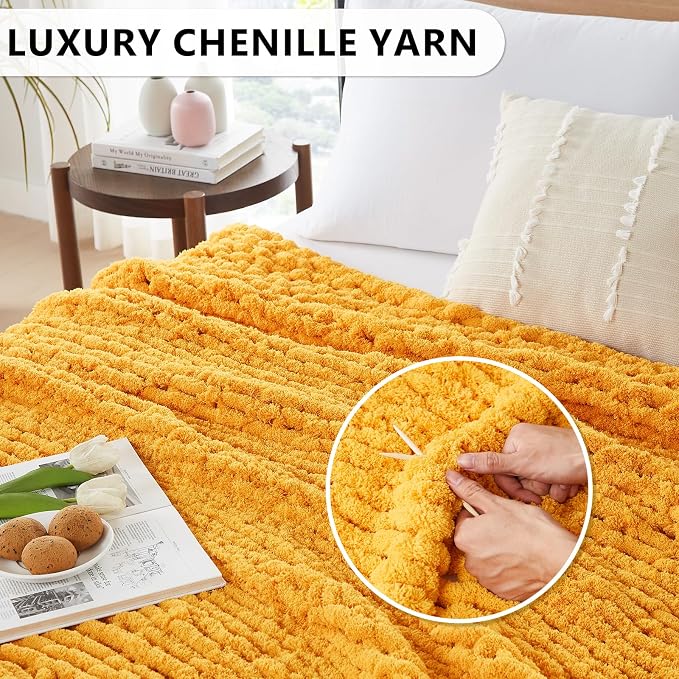 L'AGRATY Chunky Knit Throw Blanket - Image 3