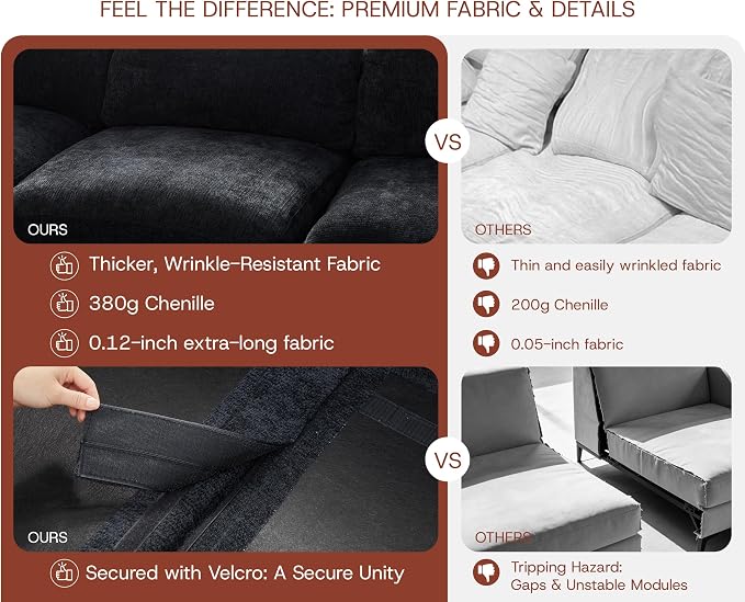 GRUSIGN 141'' Oversized Boneless Cloud Couch - Image 8