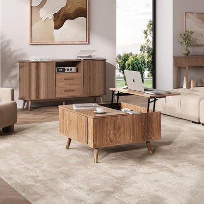 JOINICE Walnut Lift Top Coffee Table - Image 8