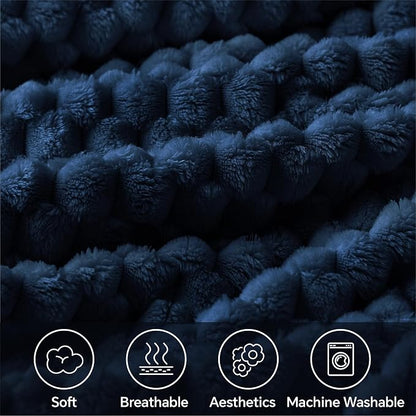 BEDELITE Navy King Blanket for Bed, Soft Cozy Gifts for Women, 108 * 90 | 3D - Image 4