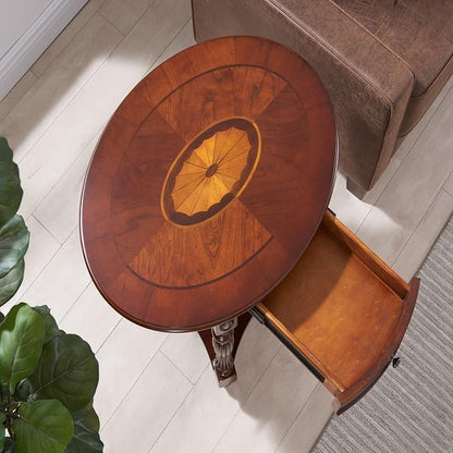 PADMA HOUSE Solid Wood Oval End Table - Image 5