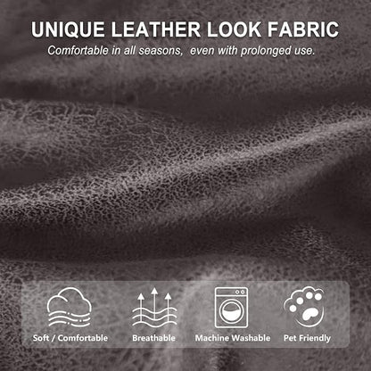 ANARACHON Leather Look Recliner Chair Covers, 4-Pieces Stretch Recliner Cover - Image 5