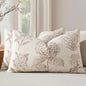 Set of 2 Lumbar Floral Pillow Covers 12x20 Inch Light Camel | Decorative by SWANCOCO