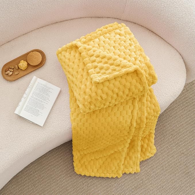 BEDELITE Yellow Twin Blanket for Couch, Soft Cozy Gifts for Women, 60 * 80 | 3D - Image 5