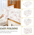 susiyo Cute Running Bunny fabric storage baskets with lids,Collapsible Storage Boxes,Foldable storage boxes with handles for Home,Office,Closet Organization