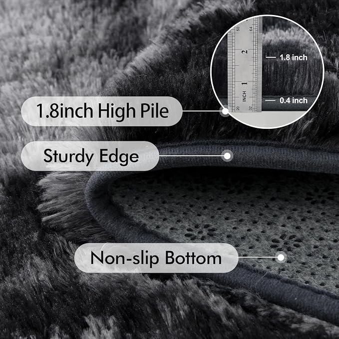 9x12 Ft Extra Large Shag Rugs for Living Room, Tie Dyed Ultra Soft Fluffy Furry - Image 5