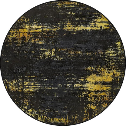 Round Area Rug Living Room: 5 ft Modern Washable Indoor Carpet | by FXRHLP