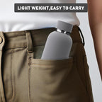 Small Water Bottle 12oz with Clip, Double Wall Stainless Steel Vacuum Small Insulated Water Bottle Keeps Drinks Cold 24 Hrs/Hot 12 Hrs for Kids Handbag School BPA Free (Grey)