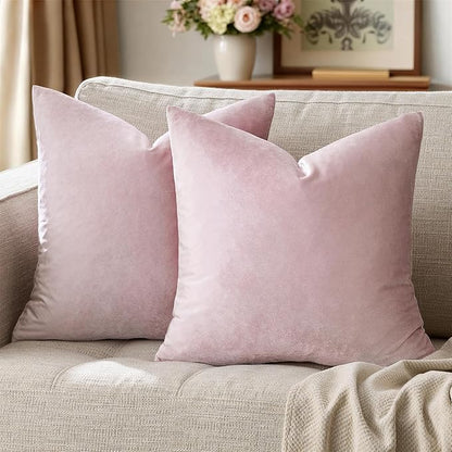 GIGIZAZA Sweet Lilac Velvet Throw Pillow Covers 18x18 Pack of 2 | Decorative - Image 7