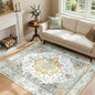 RELEANY Washable Area Rug, Water Repellent, Pet Friendly, Vintage Floral Boho by RELEANY