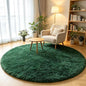 Dark Green Round Area Rugs 5ft, Fluffy Soft Bedroom Circle Rug by ONASAR