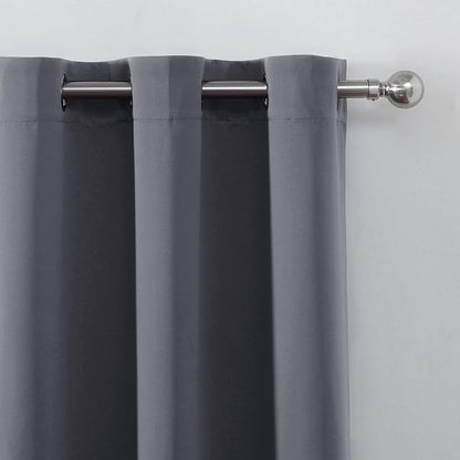 Grey Blackout Curtains for Bedroom Room Darkening Curtains/38 x 54 Inch Long - Image 7