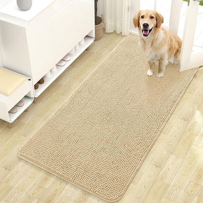 OLANLY Dog Door Mat for Muddy Paws 47x24, Super Absorbent Chenille Mud Mat | by OLANLY